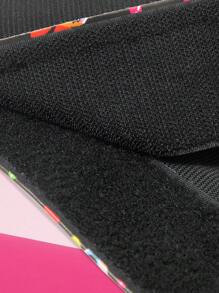 THE POWERPUFF GIRLS X SHEIN 1 件女士黑色心形和花朵、泡泡、毛茛六角腰带，百搭日常佩戴，图案随机 - 黑色 - 查看 4