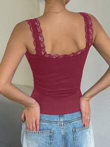 DAZY Women's Casual Minimalist Style Sleeveless Top, Suitable For Daily Wear, Autumn Season