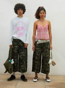 COUREZ Low Rise Camo Cargo Jorts /Summer Outfits For Women Spring Summer Shorts/Y2K/Casual 100%Cotton 100%Cotton Vintage