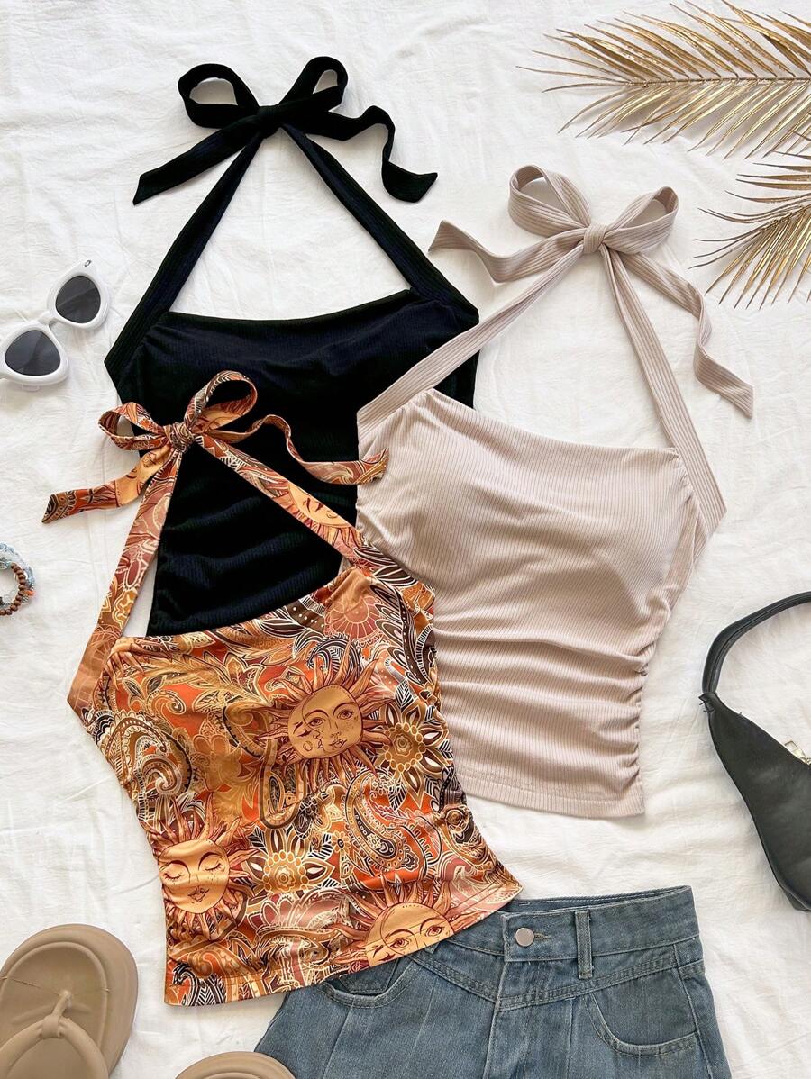 Soleia Women Summer Beach Vacation Festival Rave Festival Concert Rave Tops Going Out - Multicolor - View 1