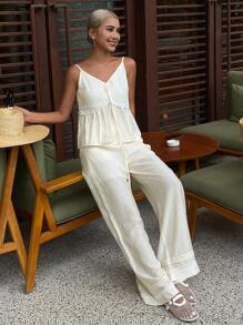 DAZY Trang phục hai mảnh dành cho phụ nữ mặc hàng ngày - Màu be - Xem 3