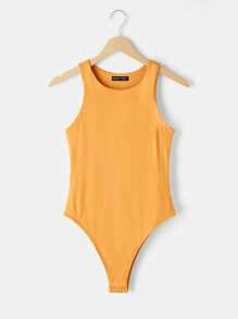 SHEIN BASICS 女式休闲无缝无袖圆领纯色针织连体衣3件套 - 彩色 - 查看 4