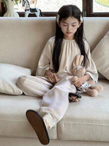 DAZY Tween Girls Loungewear Set, Autumn,Back To School Clothes - Apricot - View 5