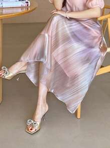 DAZY Ombre Color A-Line Long Elegant Women Summer Skirt