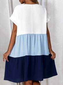 EMERY ROSE Vestido de moda con bloques de color, adecuado para el verano, tallas grandes - Multicolor - Ver 2