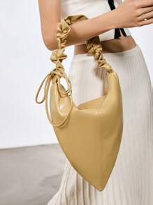 SHECARRY Casual Cow Horn Tote Bag Fashion Daily Travel Shoulder Bag - Apricot - View 7