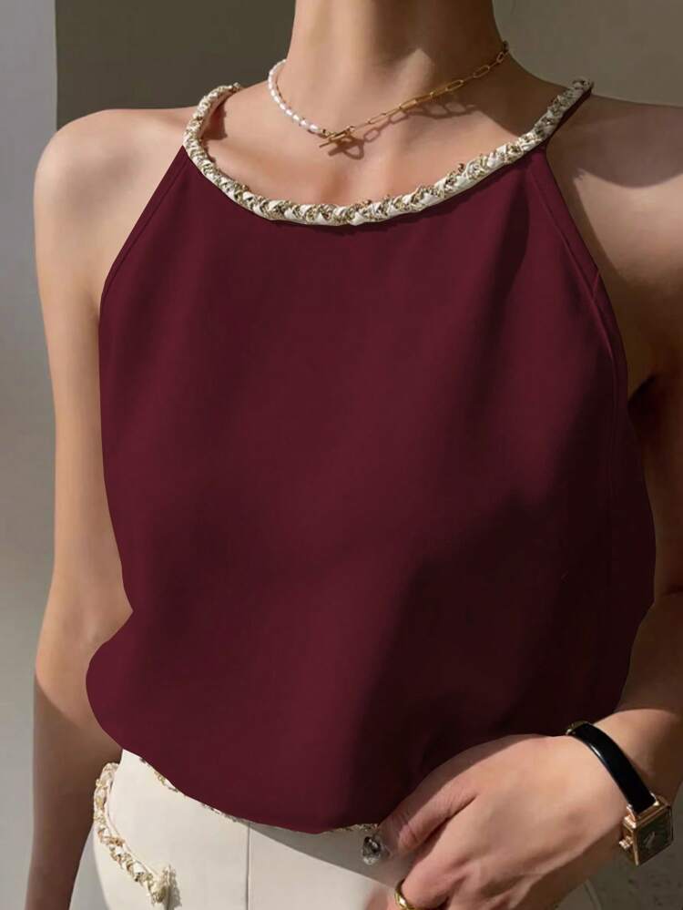 Luxury Elegant Satin Women Summer Casual Camisole Tank Top