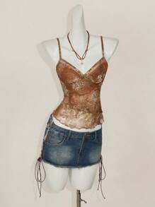 SHEIN ICON 时尚网眼背心，适合夏季佩斯利印花复古背心女款 - 彩色 - 查看 6