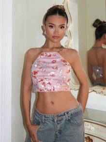 Glamine Áo croptop hở vai đi biển mùa hè cho nữ - Nhiều màu - Xem 4