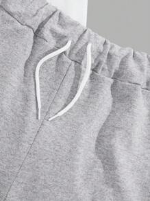 RueChic Ensemble deux-pièces t-shirt régulier à imprimé lettrage et short en coton pour hommes