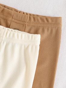 Pantalones cortos casuales con textura de punto de rayas para niños pequeños, ropa exterior