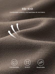 LUVLETTE Plus Women's Seamless Wide Waistband Waist Elegance Yoga Fitness Active Gym Basic Leggings - Brown - View 7