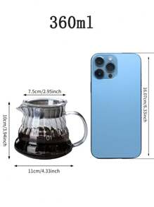 1 件透明玻璃咖啡壶、适用于手冲咖啡机的标准咖啡服务器、透明咖啡壶、手冲咖啡壶 - 白色 - 查看 5