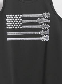 SHEIN Teens Boys Casual Sleeveless Tank Top, Sports Street Punk Rock College Daily Outgoing Party Music Festival, Suitable For Spring Summer