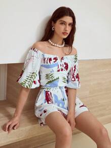 MOTF STUDIO CONTRAST GUIPURE LACE SHORTS - Multicolor - View 4