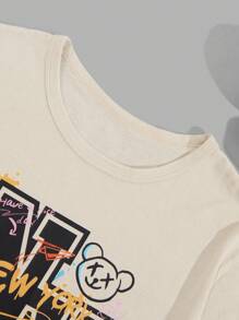 RueChic Ensemble t-shirt à manches courtes et short régulier homme avec taille à cordon et poche, imprimé lettres