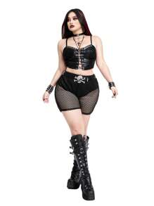 Whyspr Casual Punk Rave Coachella Plus Size Leggings
