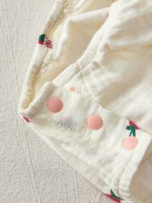 Cozy Pixies Baby Girl Strawberry Pattern Ruffle Trim Camisole - Pink - View 6