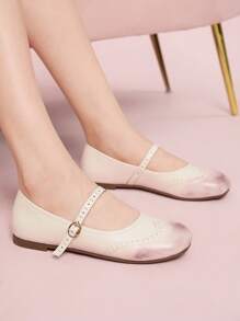 CUCCOO DOLLMOD Women's Casual Sneakers, White Platform Shoes, Flat Athletic Shoes - Pink - View 2