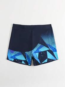 Bóxer de baño para adolescentes varones con estampado asimétrico en forma de diamante, diseño de moda y cómodo