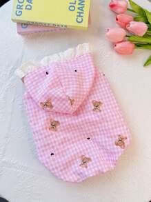 PETSIN 1 Stück ärmelloses Haustier Hoodie Weste, Bären Muster, luftig, weich und hautfreundlich, geeignet für Katzen & Hunde in allen Jahreszeiten und als Hauskleidung - Pink - Übersicht 5