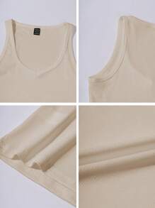 Chiquease Débardeur minimaliste sexy en tricot, top de sport, mettant en valeur la silhouette