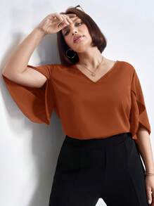 Chikora Blusa de manga corta y cuello en V con estampado de corazones rojos todo sobre, diseño minimalista, de uso diario y para citas y fiestas del Día de San Valentín, ideal para oficina, tallas grandes para mujer