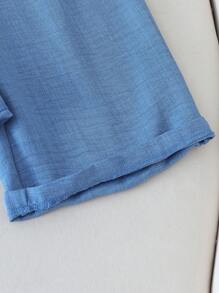 Sparklyn 青少年假日海滩休闲翻领拉链系带无袖牛仔连体裤