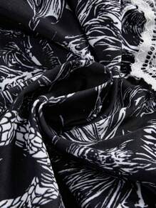 ROMWE Gothic Black Skull, Snake, Bat Full Print Triangle Briefs - Black - View 6