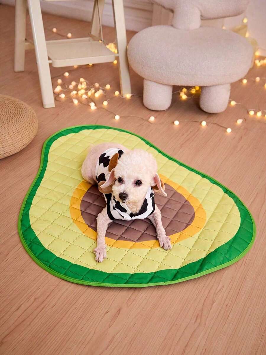 PETSIN Cooling Pet Bed With Cute Avocado Design, Made Of Breathable Fabric For Cats & Dogs, Suitable For Summer - Green - View 1