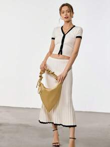 SHECARRY Casual Cow Horn Tote Bag Fashion Daily Travel Shoulder Bag - Apricot - View 5