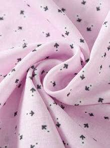 Robe de nuit longue d'été pour fille bébé, style casual et confortable en vacances, avec motif floral ditsy et col violet