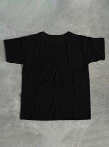 Manfinity Dauomo Camiseta de manga corta con patrón de electrodomésticos y de fanáticos para hombres, estilo de moda callejera con estampado gráfico