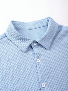 Manfinity KASUA Manfinity Swimmode Men's Color Block Short Sleeve Shirt And Shorts Set Men Swim Trunks Textured Fabric Men Swim Trunks Men's Summer Casual Solid Color Textured Shirt & Shorts Set Men Swim Trunks Men Swim Trunks