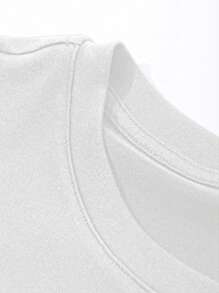 DAZY Women Summer Casual Sports Yoga Running Basic Round Neck T-Shirt - White - View 3