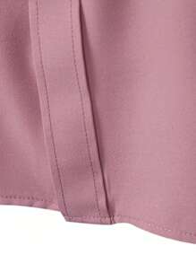 Calvornis Men's Minimalist Casual Button Front Long Sleeve Shirt, Commuter Style Plain Shirts, Fall - Dusty Pink - View 5