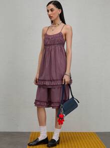 COUREZ Low Rise Check Frill Bermuda Shorts /Winter Clothes For Women Going Out Outfits Casual /Y2K 100%Cotton Fall Clothes For Women