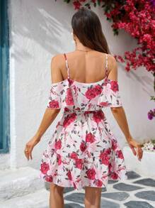 SHEIN Clasi 女士夏季细肩带连衣裙，夏季时尚 - 白色 - 查看 2