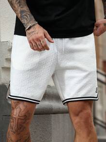 Manfinity Homme Men's Solid Color Fashionable Shorts, Suitable For Summer - Multicolor - View 4