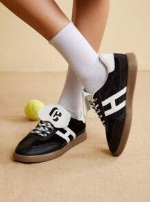 CUCCOO EASI Silver German Shepherd Women's Sneakers, Spring/Summer 2024 New Arrivals, Platform Casual Lace-Up Shoes - Black - View 4