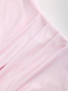 Sweetra Women's Summer Pink Solid Color Strapless Ruffle Mermaid Hem Sexy Formal Party Birthday Dress - Pink - View 4