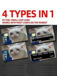 4 Pieces Ultra Thin Cat Themed Card Protector - Waterproof, Scratch And Slip Resistant Pvc Sticker For Credit And Key Cards Back To School - Multicolor - View 9