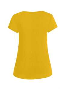 EMERY ROSE Camiseta holgada con cuello en V para mujer de talla grande para ropa de Año Nuevo - Amarillo - Ver 3