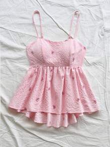 Soleia 女士度假夏季毕业季返校复活节派对午餐可爱休闲吊带背心，宽松肩带露背花卉印花背心，沙滩装 - 彩色 - 查看 6