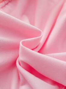 女婴梦幻奢华 3D 心形网眼连体衣，舒适针织面料，荷叶边装饰，高级时尚设计，适合派对和户外活动 - 粉色 - 查看 8