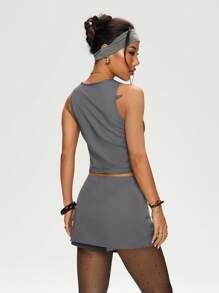 SHEIN Unity Women Two Pieces Outfits For Daily Wear - Grey - View 2