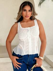 Xyvia Women Elegant Camisole In Solid Color, Fashionable And Suitable For Summer - White - View 4