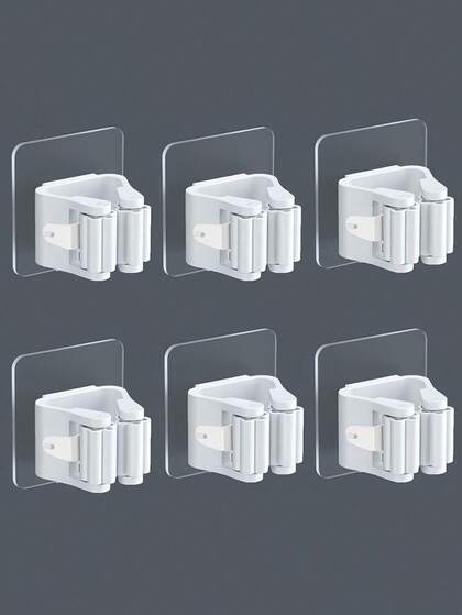 1/3/6/9 件壁挂式拖把架储物架，浴室收纳架无需钻孔固定架无需钻孔承重能力强，可放置扫帚、壁挂式挂钩、浴室储物架