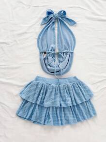 Soleia Women Two Pieces Outfits For Daily Wear - Blue - View 2