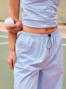 WESTFADE Pantaloni jogger estivi in nylon, a vita media, con chiusura a corda, vestibilità morbida, casual e carini, in stile occidentale